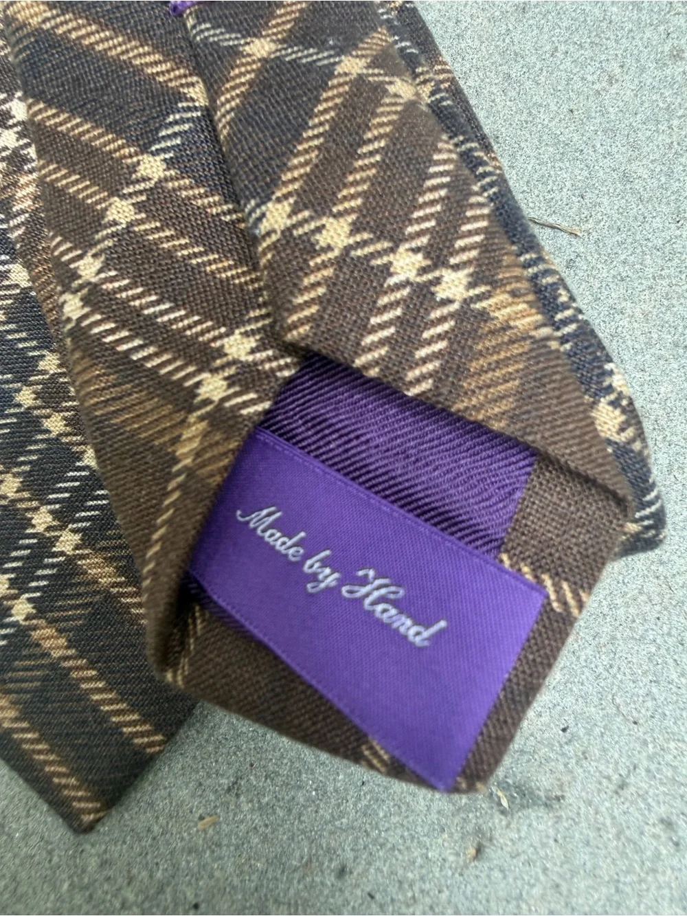 Ralph Lauren Purple Label 100% linen Tie Made in Italy Brown Black Tan